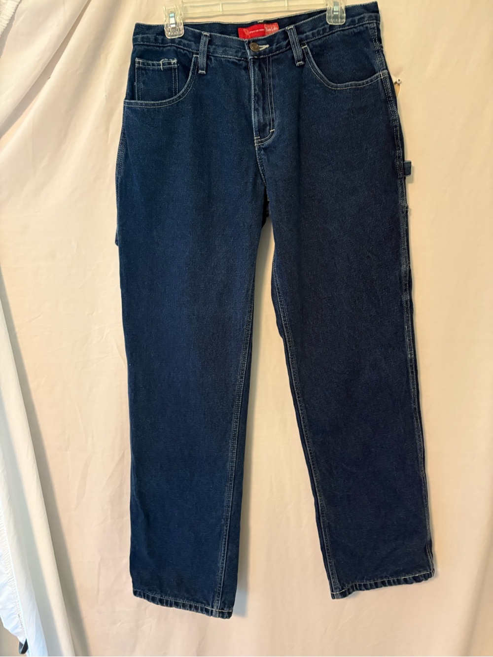 Women's Straight Leg Lined Dark Blue Jeans with Classic Fit